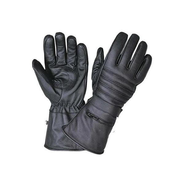 Men's Motorcycle Gauntlet Gloves with Rain Cover,Black,Size - 2XL