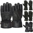 thumbnail image 1 of Men’s Motorcycle Gloves Cold Weather Protective Motorbike Leather Glove Black Medium, 1 of 3