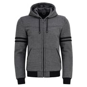 Men s Motorcycle Hoodie Jacket   Armored Fleece Biker Hoodie with CE Approved Protection Removable Pads Grey-M