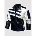 thumbnail image 1 of Men's Motorcycle Leather Jacket Spring & Fall New Style Stand Collar Coat Winter Warm Riding Gear Trendy Outerwear, 1 of 7