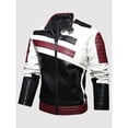thumbnail image 1 of Men's Motorcycle Leather Jacket Spring & Fall New Style Stand Collar Coat Winter Warm Riding Gear Trendy Outerwear, 1 of 10