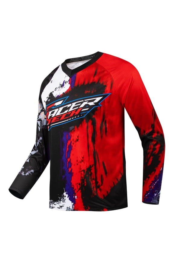 Men's Mountain Bike Jersey Long Sleeve MTB Off-Road Motocross Jersey Quick Dry Downhill&Motocross Shirts
