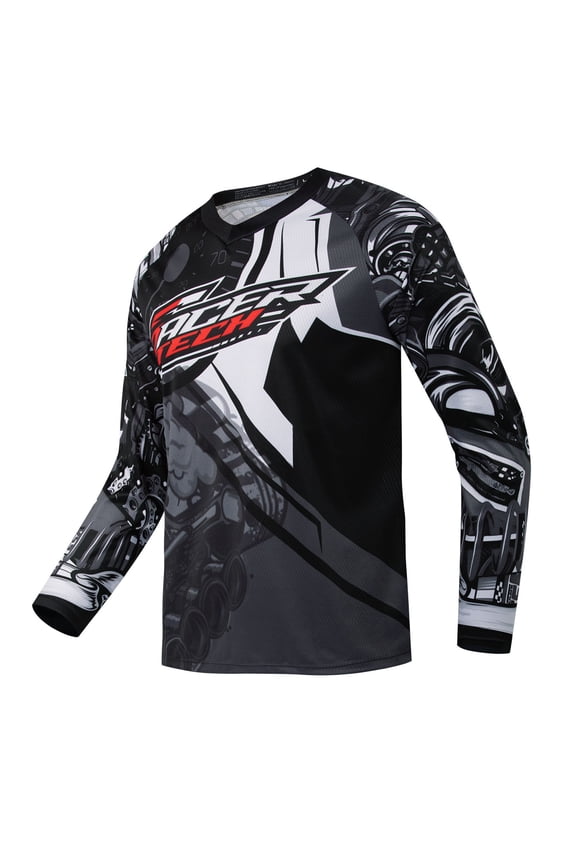 Men's Mountain Bike Jersey, Long Sleeve, Quick Dry, Off-Road Motocross Jersey, Downhill & Motocross Shirts