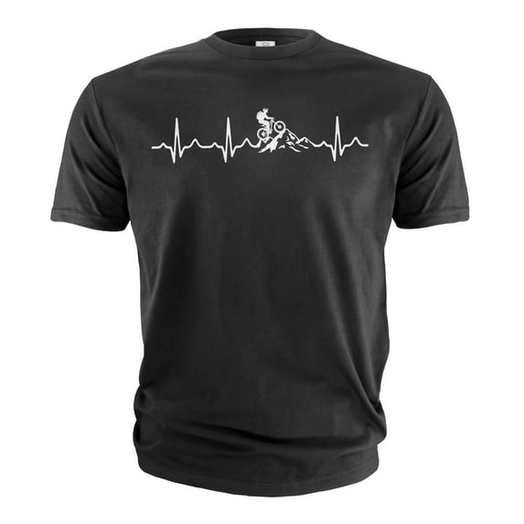 Men's Mountain biking T-shirt Biker bicycle Sports nature activity cardio love Tee shirt (XX-Large Black)