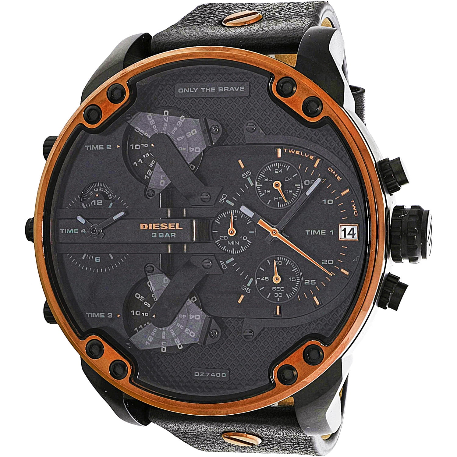 Diesel Men s Mr. Daddy 2.0 Chronograph Black Leather Watch DZ7348 Walmart