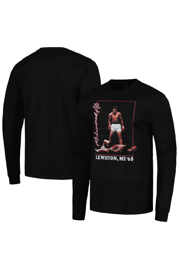 Men's Muhammad Ali Black Lewiston, ME '65 Long Sleeve T-Shirt