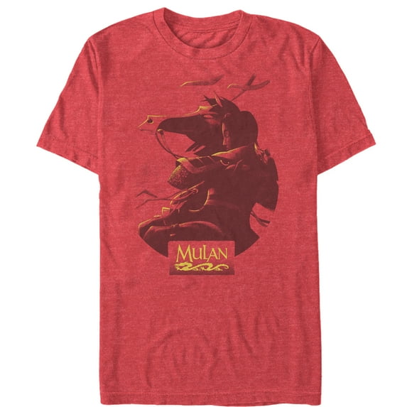 Men's Mulan Circle Poster Graphic Tee Red Heather X Large