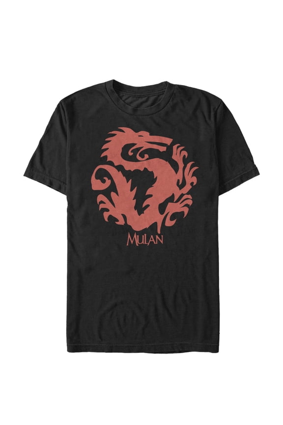 Men's Mulan Dragon Symbol Graphic Tee Black 3X Large