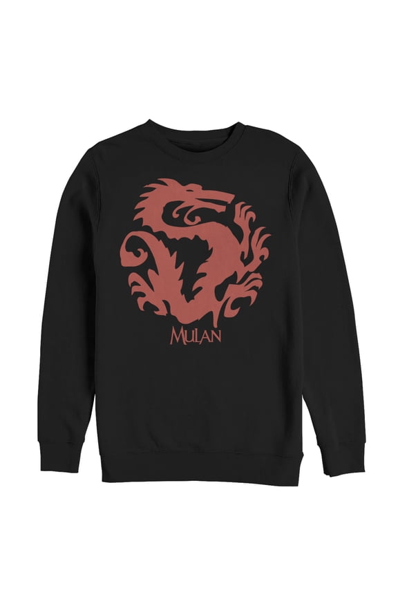 Men's Mulan Dragon Symbol Sweatshirt Black X Large