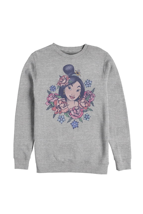 Men's Mulan Floral Portrait Sweatshirt Athletic Heather Large