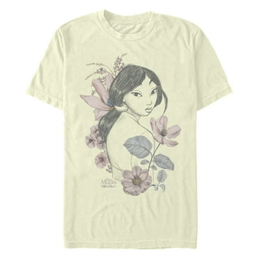 Men's Mulan Floral Sketch  Graphic T-Shirt