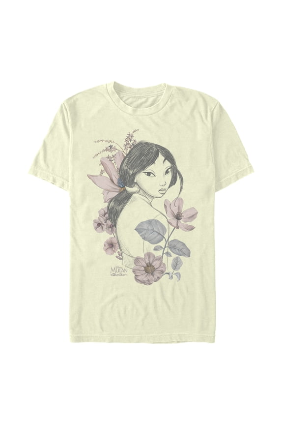 Men's Mulan Floral Sketch Graphic T-Shirt