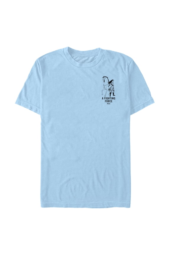 Men's Mulan & Khan Badge Graphic Tee Light Blue 3X Large