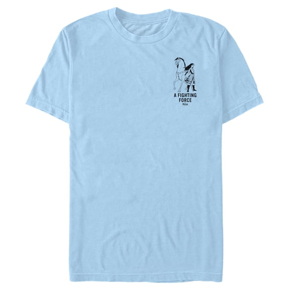 Men's Mulan & Khan Badge Graphic Tee Light Blue Large