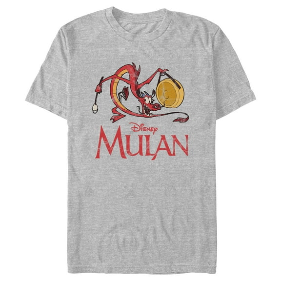 Men's Mulan Mushu Distressed Movie Logo  Graphic T-Shirt