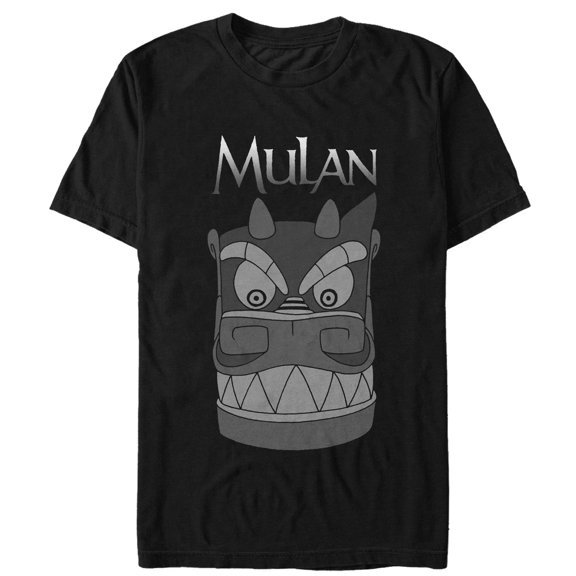 Men's Mulan Stone Dragon Graphic Tee Black Large