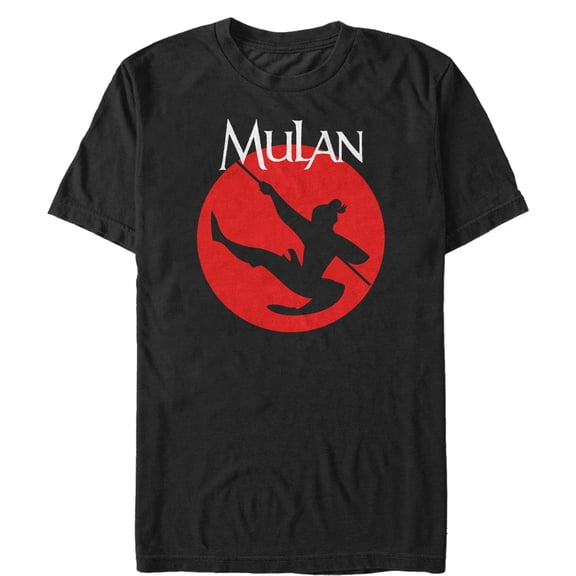 Men's Mulan Warrior Silhouette Graphic Tee Black X Large
