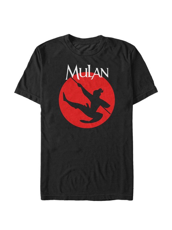 Men's Mulan Warrior Silhouette Graphic Tee Black X Large