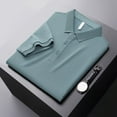 thumbnail image 1 of Men's Mulberry Silk and Pearl Cotton Polo Shirt- Breathable and Comfortable, 1 of 14