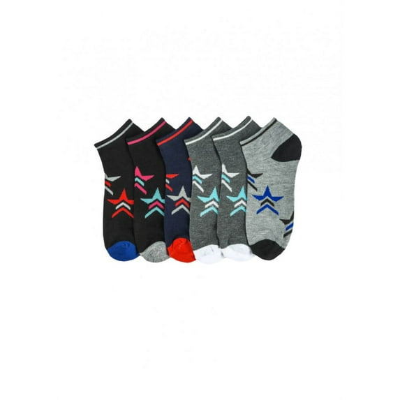 Men's Multi Color Lightweight Stretch Low Cut Athletic Ankle Socks - 6 Packs