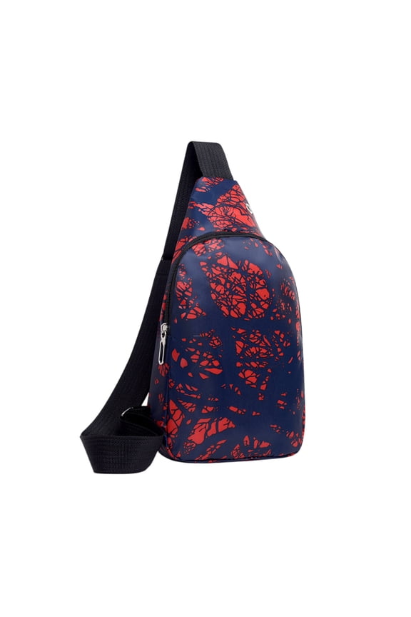 Men's Multi - Function Sports Chest Bag - Durable Cloth Crossbody Messenger Bag with Scalable Shoulder Strap and Convenient Zipper Pocket for Outdoor Leisure Use,Red