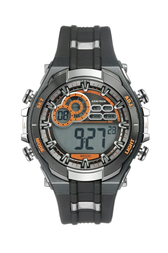 Men's Multi-Functional Digital Gray and Black Watch