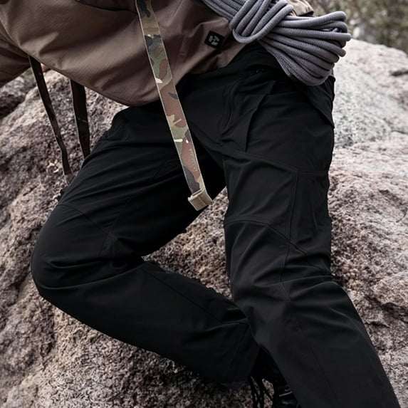 Men's Multi-Pocket Cargo Pants Stretch Straight Leg Durable Outdoor Daily Trousers