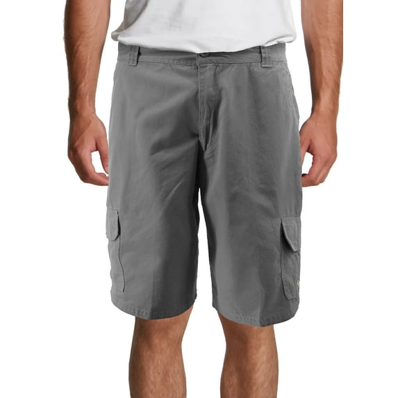 Men's Multi Pocket Cotton Regular Fit Embroidered Casual Fashion Cargo Shorts (Charcoal, 30)