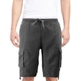 thumbnail image 1 of Men's Multi Pocket Drawstring Lightweight Elastic Waist Army Cargo Shorts (Charcoal, M), 1 of 3