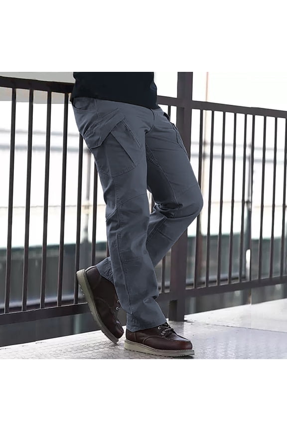 Men's Multi-Pocket Durable Cargo Bottoms Stretch Relaxed Fit Outdoor Daily Wear