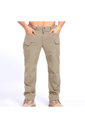 Men’s Multi Pocket Straight Cargo Pants Ripstop Stretch Light Construction Hiking Polyester Pants S-XXL 1 Pack