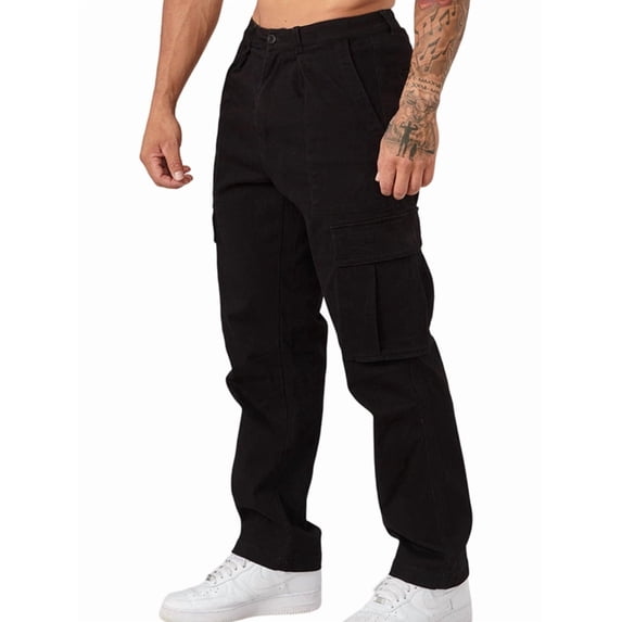 Men's Multi Pocket Straight Leg Cargo Trousers