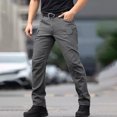 thumbnail image 1 of Men's Multi-Pocket Straight Leg Pants Cargo Stretch Elastic Waist Outdoor Trousers, 1 of 9