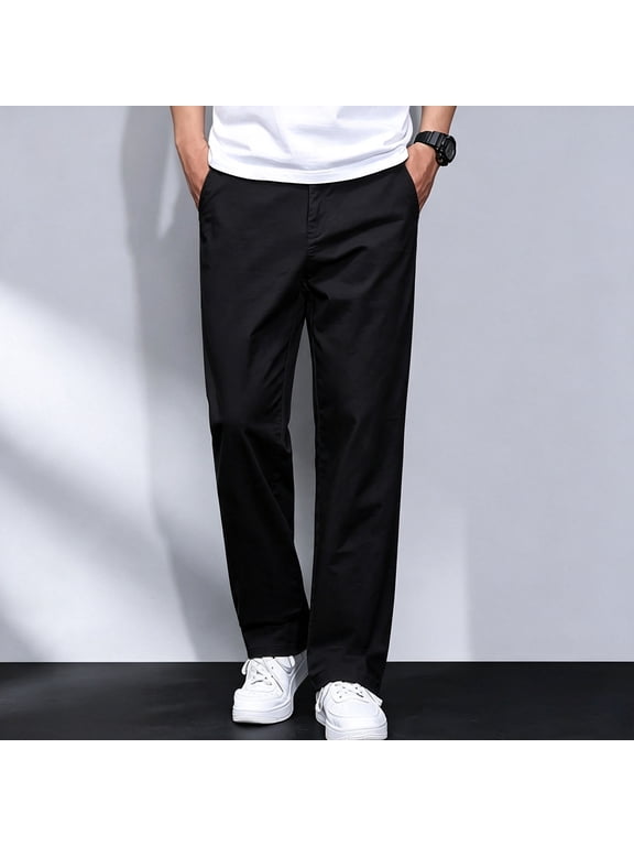 Men's Multi Pocket Stretch Cargo Pants Straight Leg Drawstring Waist Outdoor Work Trousers S-XXL