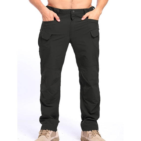 Men's Multi-Pocket Stretch Cargo Pants Straight Leg Outdoor Casual Trousers