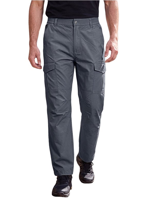 Men's Multi-Pocket Water- Outdoor Hiking Cargo Pants Dark Gray S