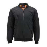 Mens Multi Pocket Water Resistant Industrial Uniform Quilted Bomber Work Jacket Black, S