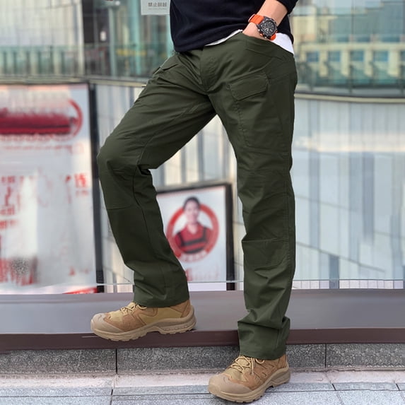 Men's Multi-Pocket Work Bottoms Cargo Style Stretch Straight Leg Outdoor Casual Pants