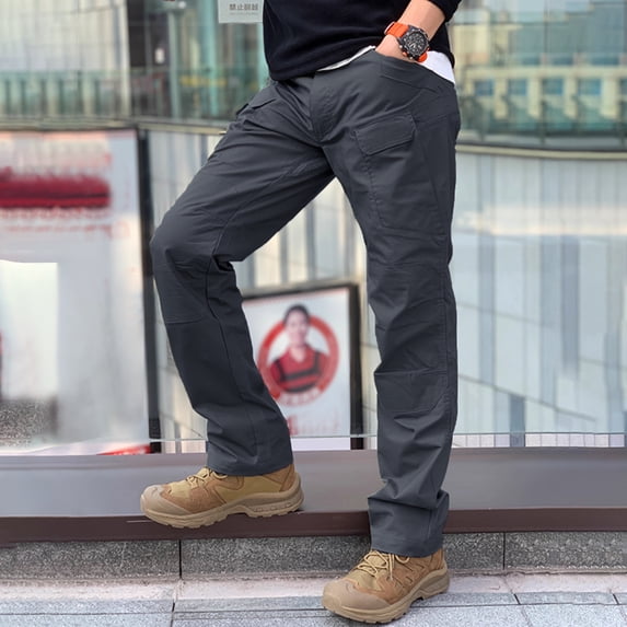 Men's Multi-Pocket Work Bottoms Cargo Style Stretch Straight Leg Outdoor Casual Pants