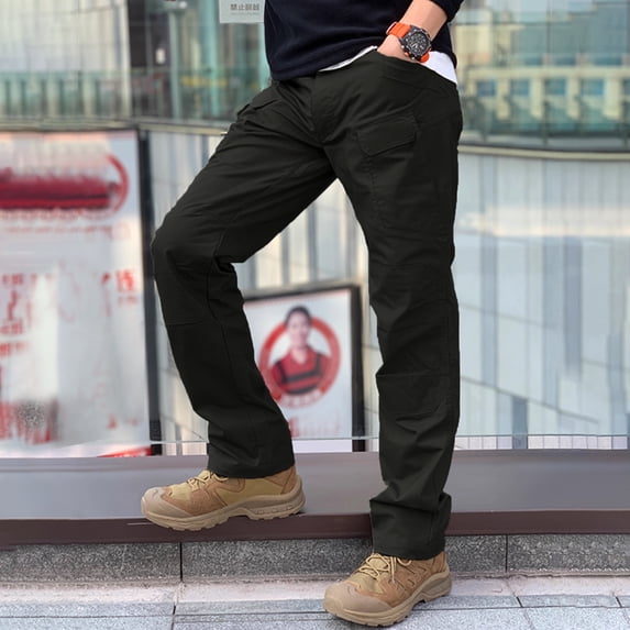 Men's Multi-Pocket Work Bottoms Cargo Style Stretch Straight Leg Outdoor Casual Pants