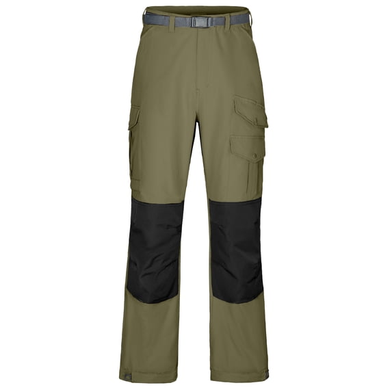 Men's Multi Pocket Work Cargo Pants, Stretch Lightweight Outdoor Hiking Pants Gray Green L
