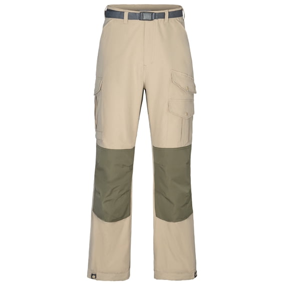 Men's Multi Pocket Work Cargo Pants, Stretch Lightweight Outdoor Hiking Pants Khaki L