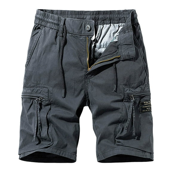 Men's Multi-Pocket Workwear Shorts - Thin Stretch Fabric, Casual/Party Style, Size 30-38 (Waist/Hip/Bottoms Length)