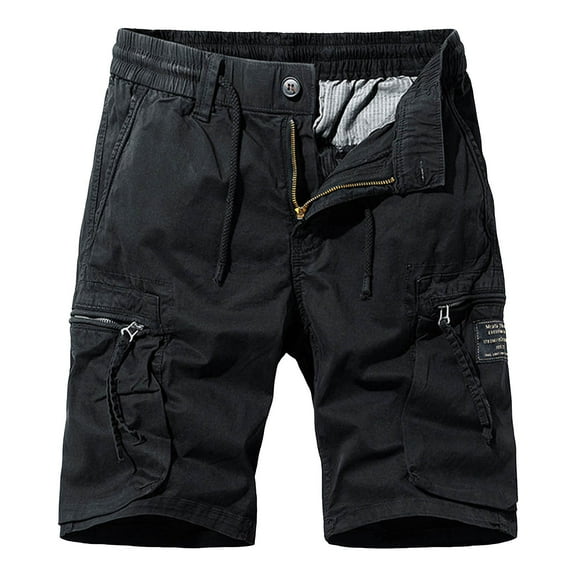 Men's Multi-Pocket Workwear Shorts - Thin Stretch Fabric, Casual/Party Style, Size 30-38 (Waist/Hip/Bottoms Length)