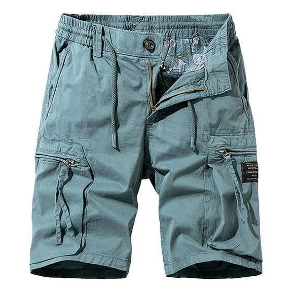 Men's Multi-Pocket Workwear Shorts - Thin Stretch Fabric, Casual/Party Style, Size 30-38 (Waist/Hip/Bottoms Length)