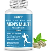 Men s Multi by NuBest, Vitamins & Minerals for Enhanced Immunity, Energy, Health, Performance & More, 60 Vegan Capsules