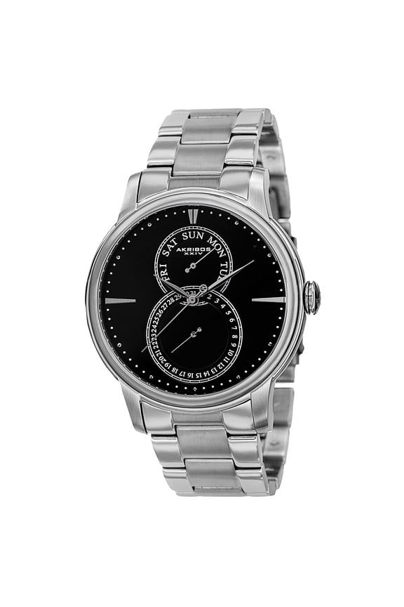 Men's Multifunction Stainless Steel Silver-Tone Bracelet Watch