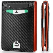 Wallet for Men Men s Slim RFID Blocking Wallet with Money Clip, Leather Front Pocket Card Holder, 11 Card Slots, ID Window, Minimalist Bifold Gift Wallet