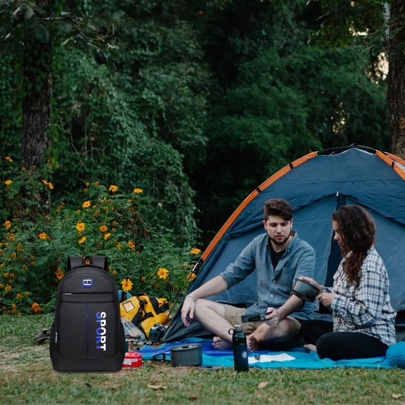 Men's Multifunctional Waterproof Backpack - 18.5 Inch Laptop Bag for Business Travel, Sch00I & Outdoor - Blue/Red/Green Durable Cloth Backpack with Computer Compartment & Lightweight Design