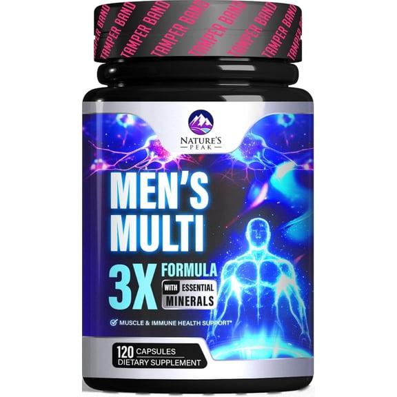 Men's Multivitamins Supplement - Complete Daily Multivitamin for Men with Vitamin B12, A, C, D, E, Zinc, Calcium, Iron, Folate - Immune Health & Energy Support - High Potency & Non-GMO - 120 Capsules
